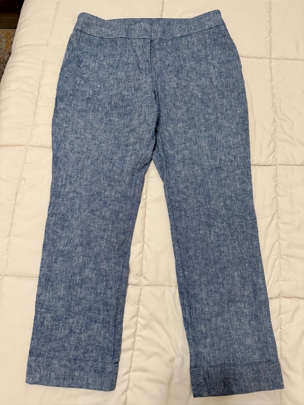 Ann Taylor Light Blue Cropped Straight-Leg Pants